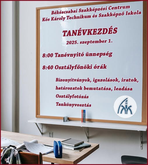 Tanévnyitó a Kósban